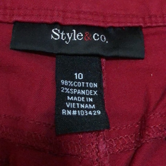 Style&co red capris size 10 - Picture 4 of 9